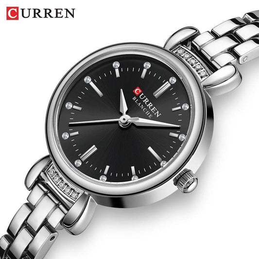 CURREN 9098L Ladies Watch: Silver Black and Green