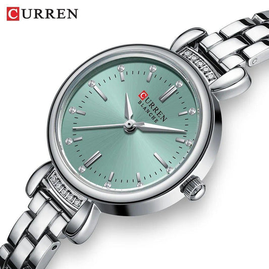 CURREN 9098L Ladies Watch: Silver Green and Black