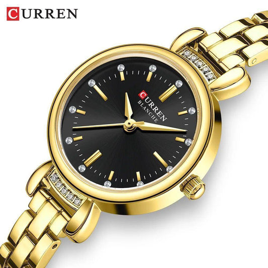 CURREN 9098L Ladies Watch: Gold Black and Gold