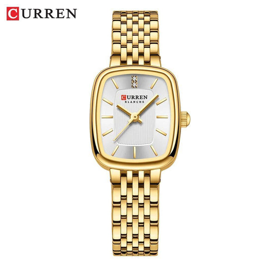 CURREN Stainless Steel Ladies Watch: Gold White/Full Gold