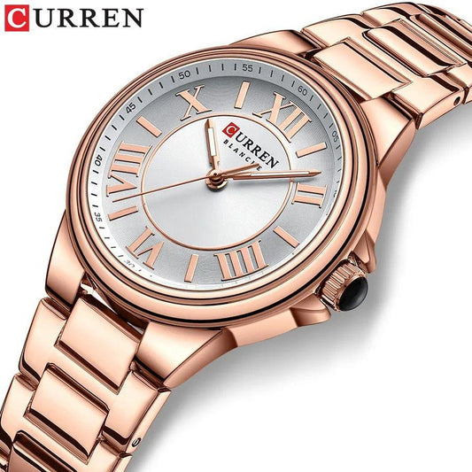 CURREN 9091 Ladies Watch, Stainless Steel : Silver/Rosegold and Gold