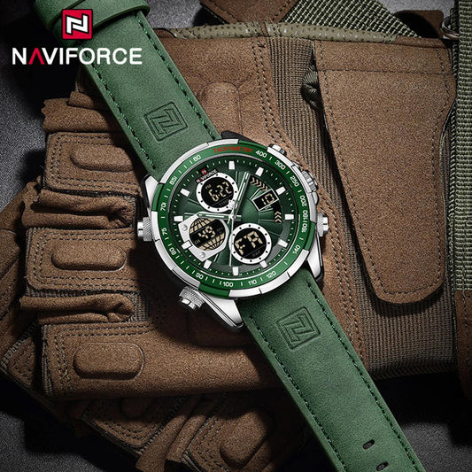 NAVIFORCE 9197 Chronographs Quartz Men's Watch: Green