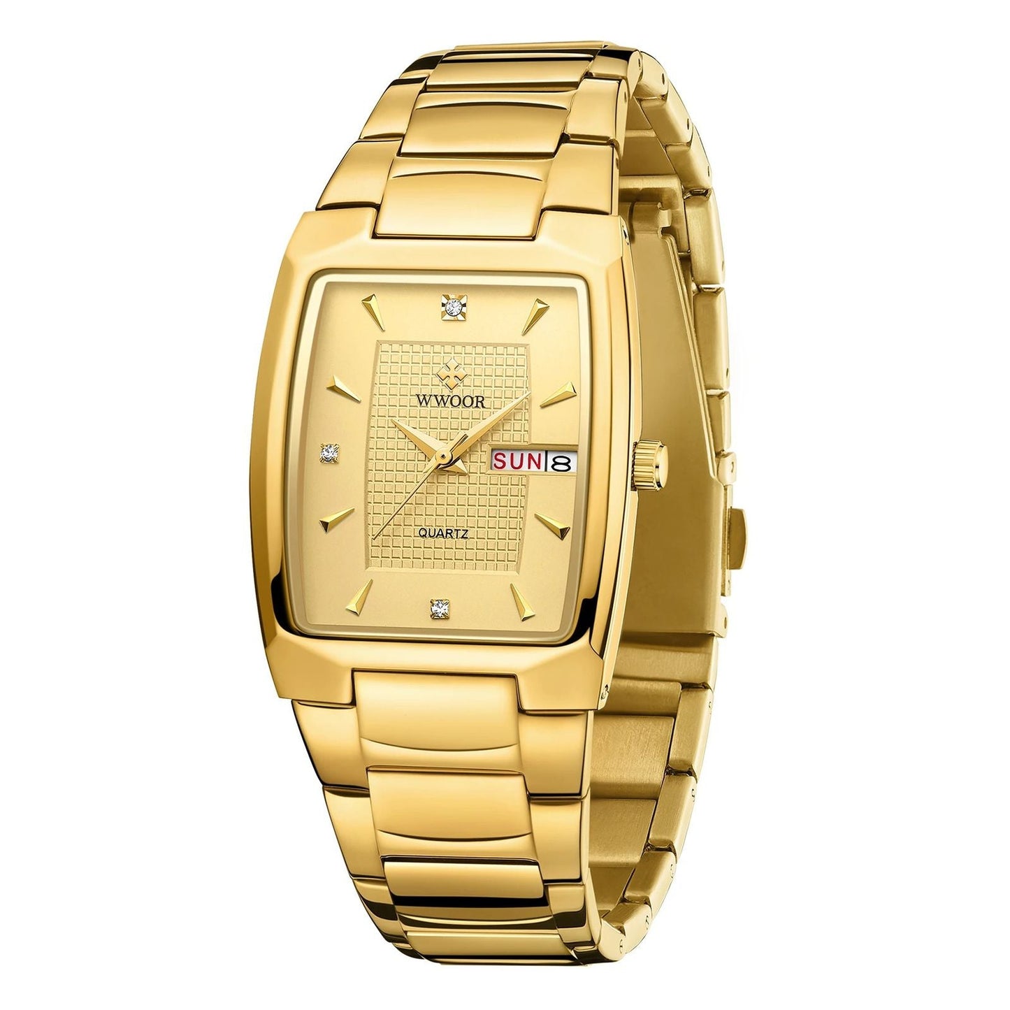 WWOOR 8837 Men's Wrist Watch: RoseGold/Gold