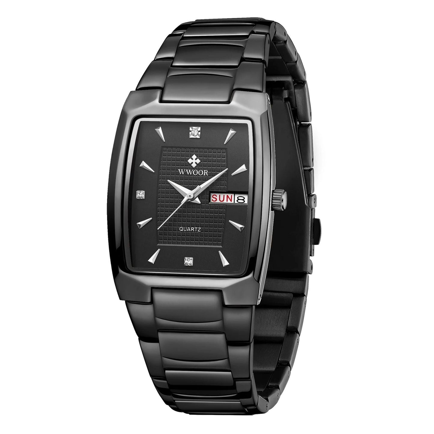 WWOOR 8837 Men's Wrist Watch: 2 Tone Black/Black