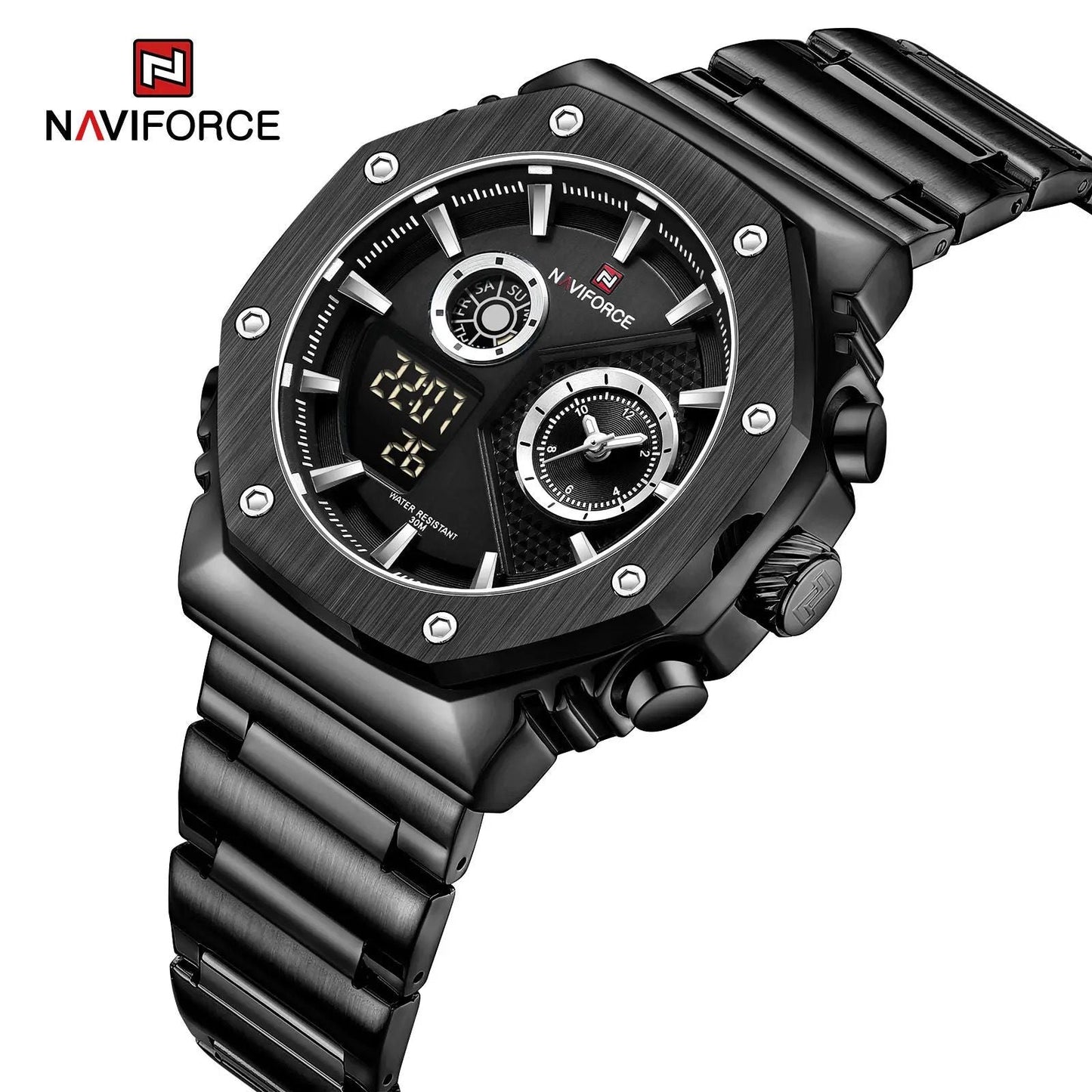 Naviforce NF9216S Men's Watch: Gold and Black