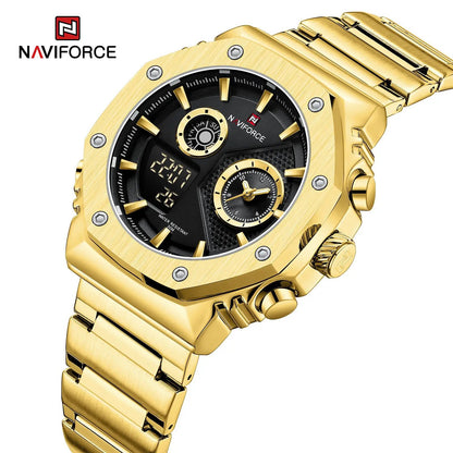 Naviforce NF9216S Men's Watch: Gold and Black