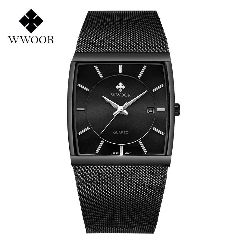 WWOOR 8831 Men's Wrist Watch Silver Blue & Black