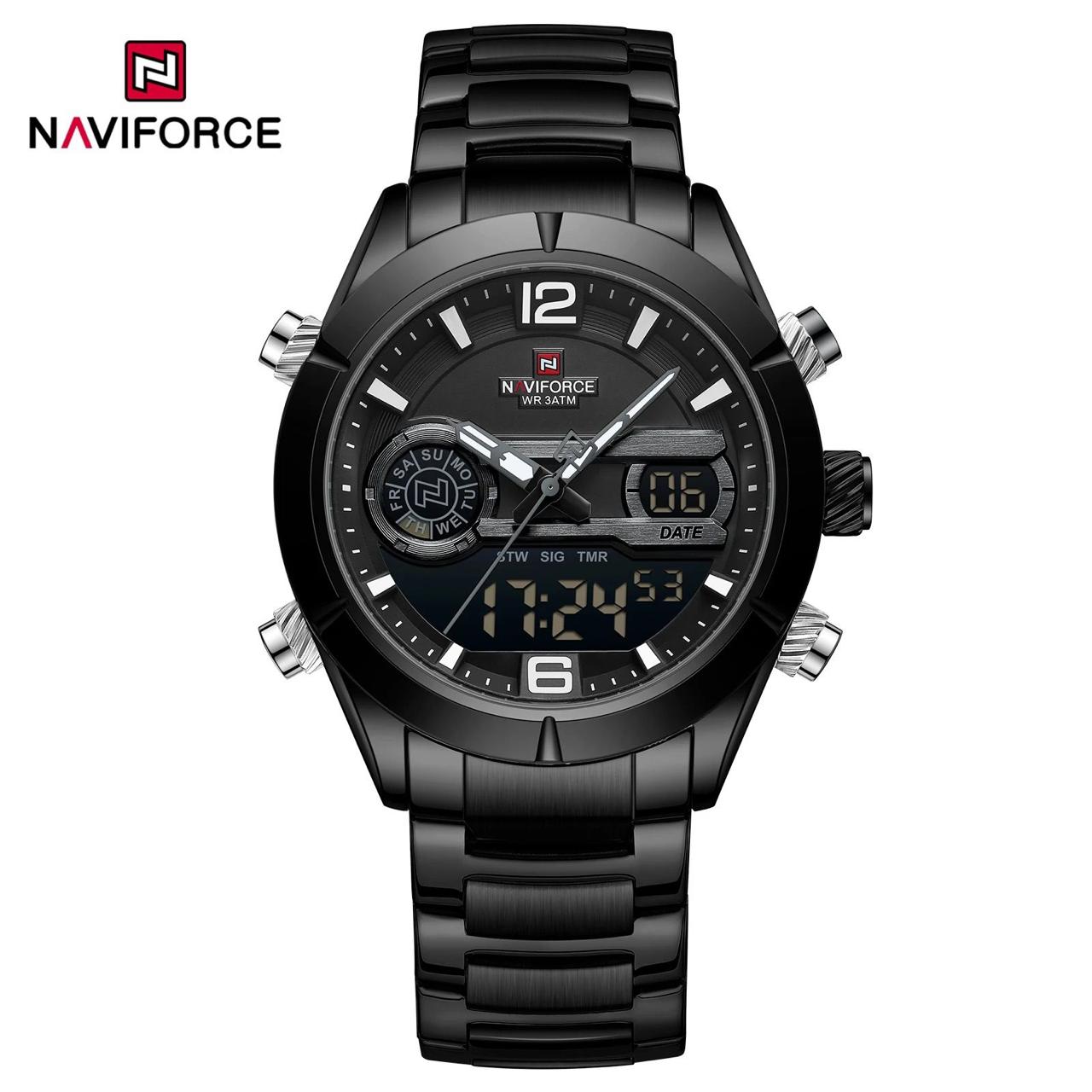 Naviforce NF-9232 Men's Watch Silver Black and Black