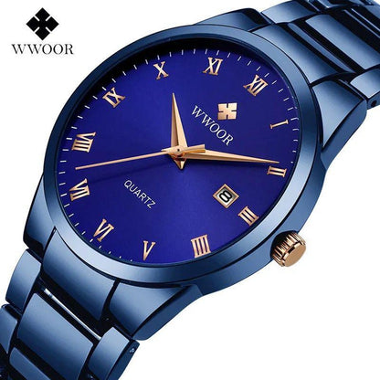 WWOOR 8830 Water Resist Men's Watch Blue and Blue Black