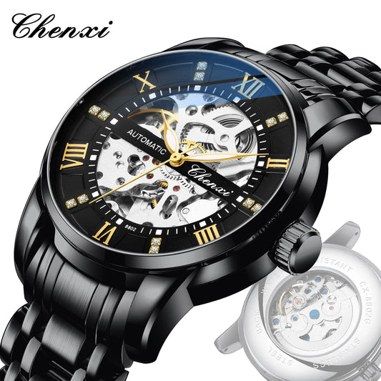 CHENXI 8802 Men's Automatic Watch: Black and 2 Tone