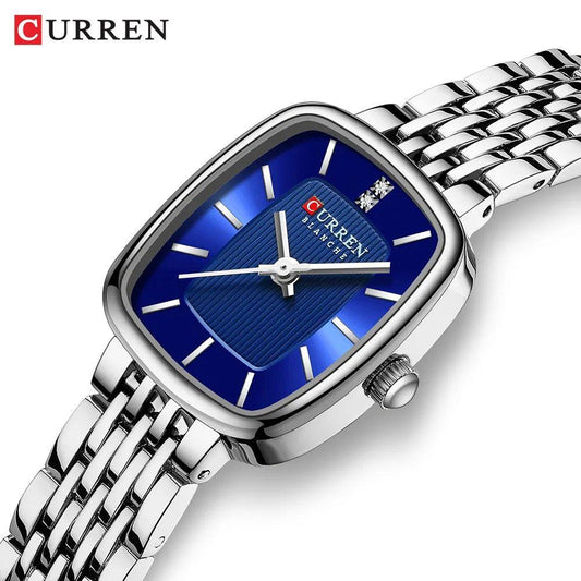 CURREN Stainless Steel Ladies Watch: Silver Blue/Gold Green